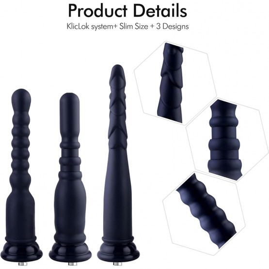 Hismith Silicone Anal Dildo 3pcs Anal Initiation Kit with KlicLok System