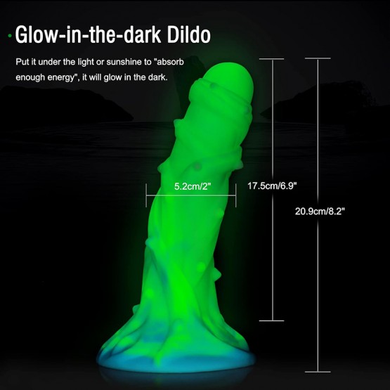 Wildolo APP-Controlled Vibrator, Glow-in-The-Dark Silicone Dildo