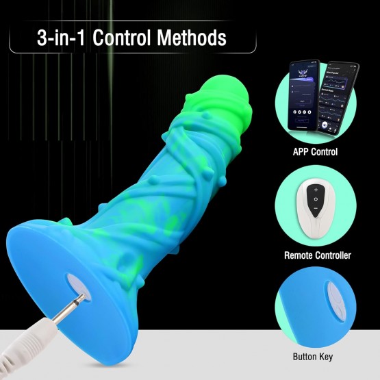 Wildolo APP-Controlled Vibrator, Glow-in-The-Dark Silicone Dildo