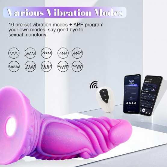 Wildolo APP-Controlled Silicone Dildo, Realistic Premium Vibrator Dildo