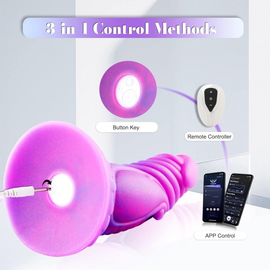 Wildolo APP-Controlled Silicone Dildo, Realistic Premium Vibrator Dildo