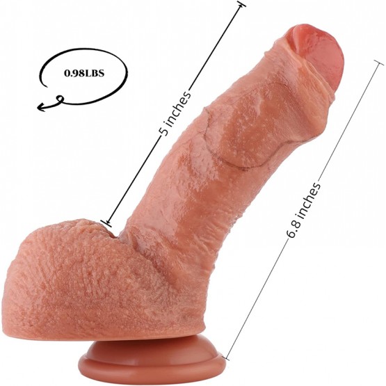 Hismith 6.8” Dual-Density Ultra Realistic Dildo Sex Toy with KlicLok System for Beginner Users