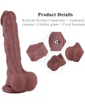 Hismith 12.4'' Huge Silicone Dildo - Intact Testicles Dong for Advanced Users, Brownish