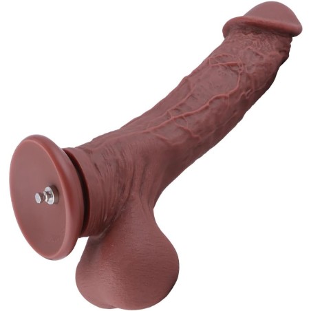 Hismith 12.4'' Huge Silicone Dildo - Intact Testicles Dong for Advanced Users, Brownish
