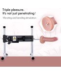 Hismith Curved 8,28" silikondildo med blå årer, dual-density dildo med vibrator