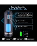 Sinloli APP Controlled 2-in-1 Male Masturbator with 10 Thrusting, Vibration Sucking Modes Pocket Stroker