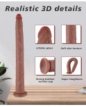 Extra-Long 19.8" Realistic Brown Anal Dildo with Suction Cup for Men and Women