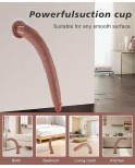Extra-Long 19.8" Realistic Brown Anal Dildo with Suction Cup for Men and Women