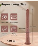 Extra-Long 19.8" Realistic Brown Anal Dildo with Suction Cup for Men and Women