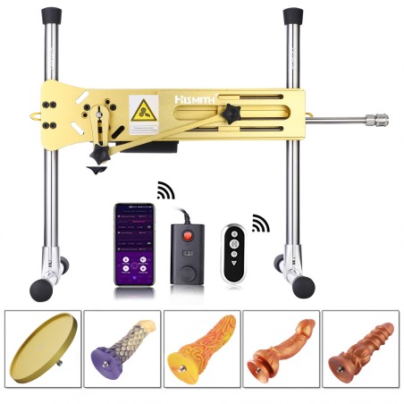 Hismith Luxe Golden Sex Machine Bundel met 4 Fantasy Dildo's